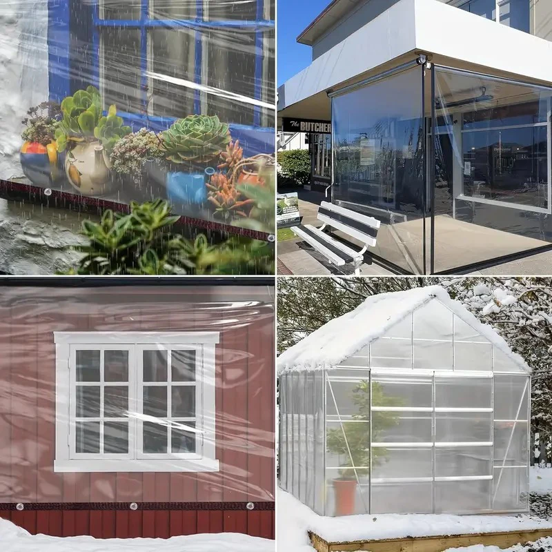 Rainproof Tarpaulin Transparent Plastic Rainproof Film Terrace Succulent Plant Insulation Tent Balcony Awning Tarpaulin Outdoor Waterproof Tarpaulin