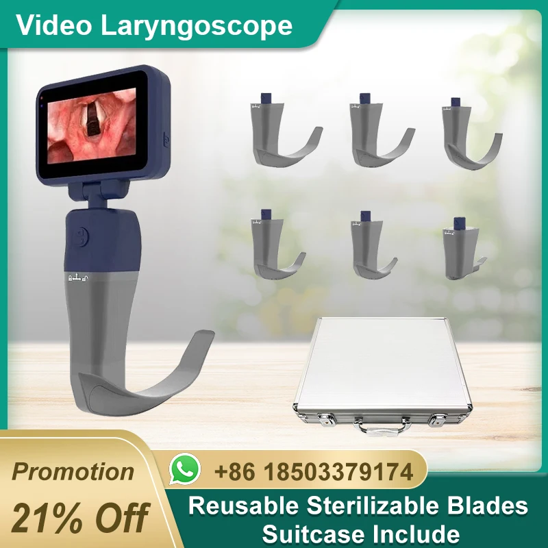 VideoLaryngoscopeReusableSterilizableBladesColorTFTLCDDigital