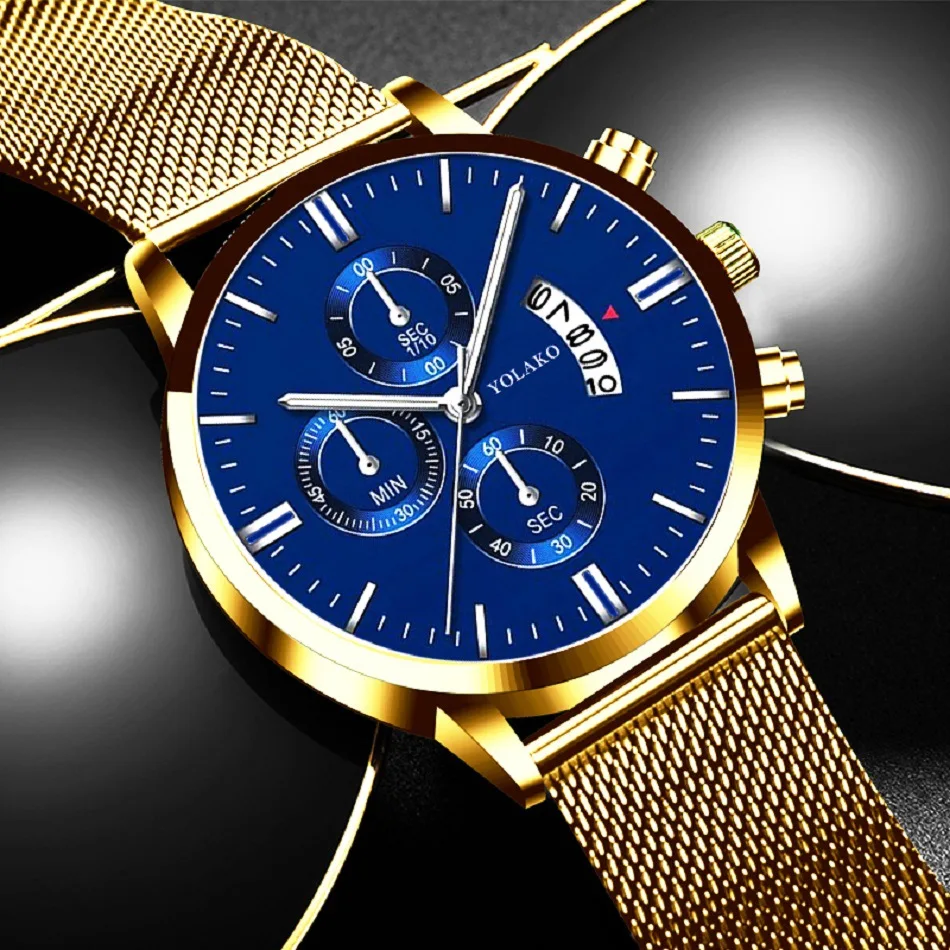 New Arrival Watch for Men Temperament Ultra-thin Mesh Belt Men's Watch High-end Business Round Luminous Relojes Para Hombre