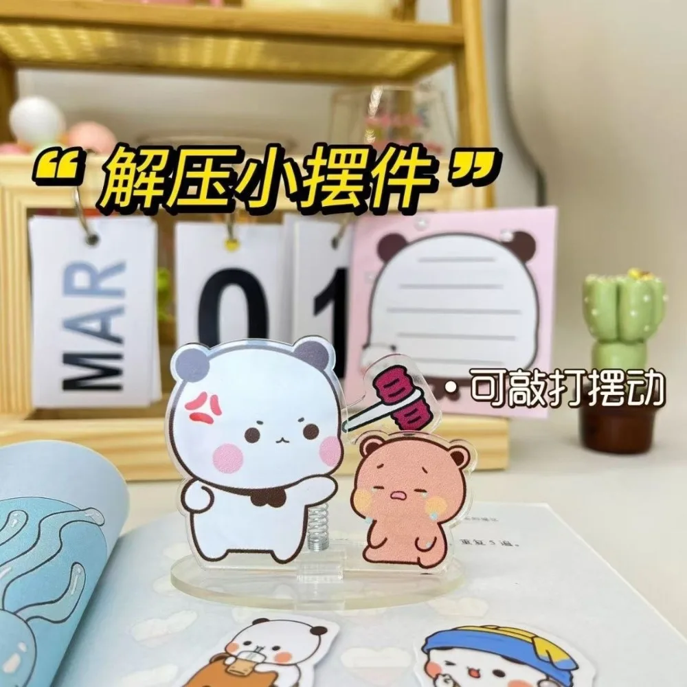 Cute Dudu BuBu Cartoon Desktop Ornament - Creative Stress Relief Shake Toy and Decorative Acrylic Action Standee Gift