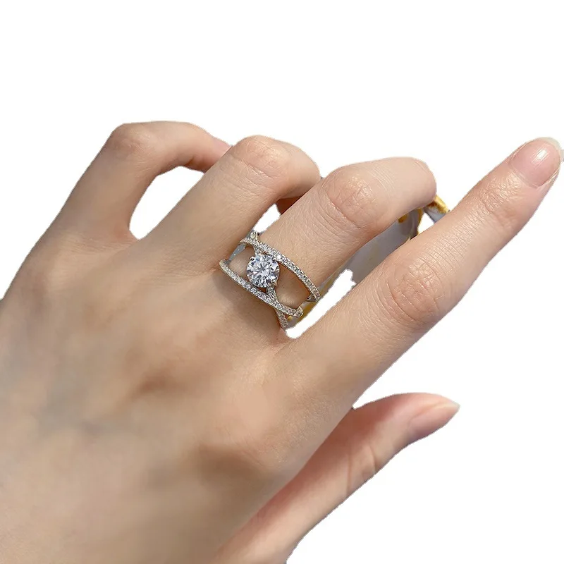 Romantic 100% Pure 925 Sterling Silver Rings For Women Men Wedding Fine Jewelry Rings For Lover Valentine's  Gift
