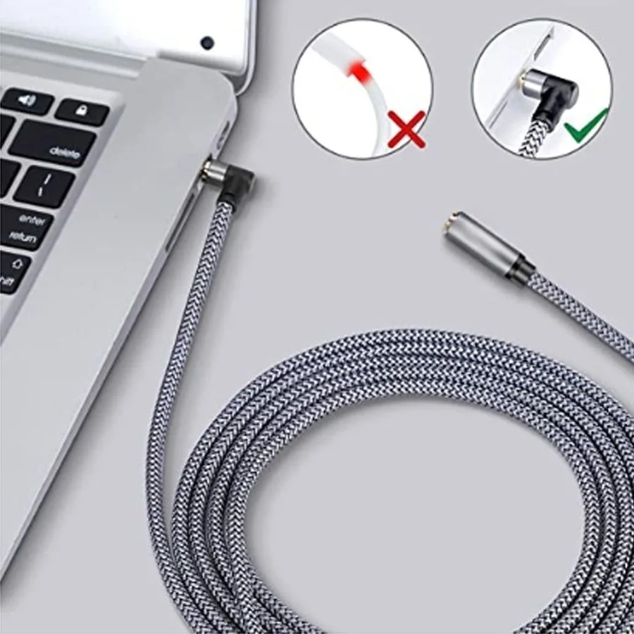 Premium Right Angle 3.5mm Audio Extension Cable - Male to Female Stereo Connector