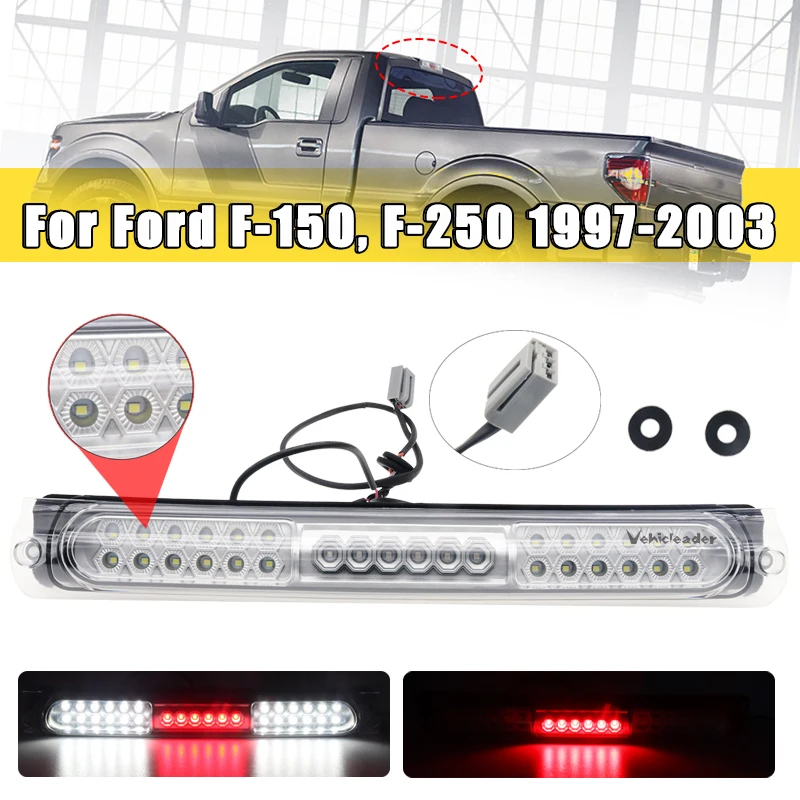 

Автомобильный светодиодный фонарь с высоким стоп-сигналом, прозрачный корпус, светодиодный фонарь для Ford F-150 F150 F250 1997-2003, задний автомобильный фонарь, светильник сигнал