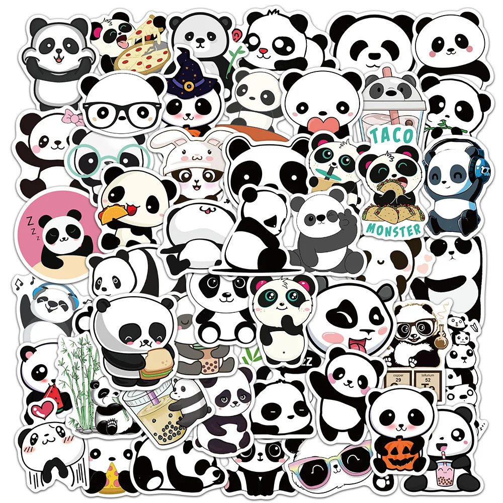 

10/30/50PCS New DIY Panda Sticker Cartoon Creative Anime Kids Computer Desk Luggage Guitar Bed Decoration Waterproof Wholesale