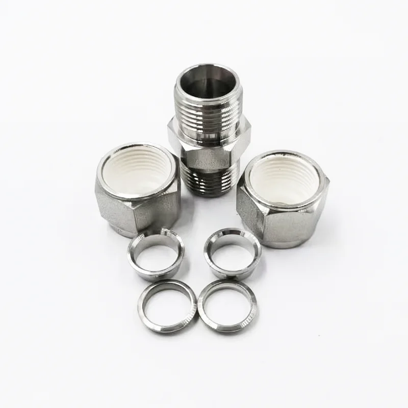 SS-8M0-6, Stainless Steel Tube Fitting, Union, 8mm Tube OD, Can Combination with Swagelok.