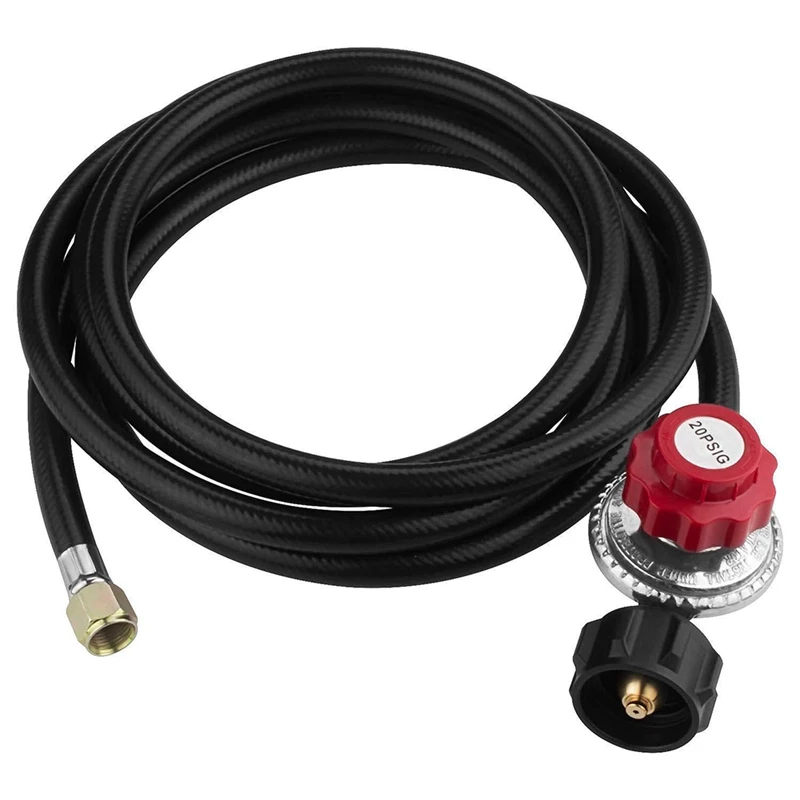 

1 PCS Adjustable Regulator 4 Ft High Pressure With QCC-1 Type Hose-Works With Propane Tanks