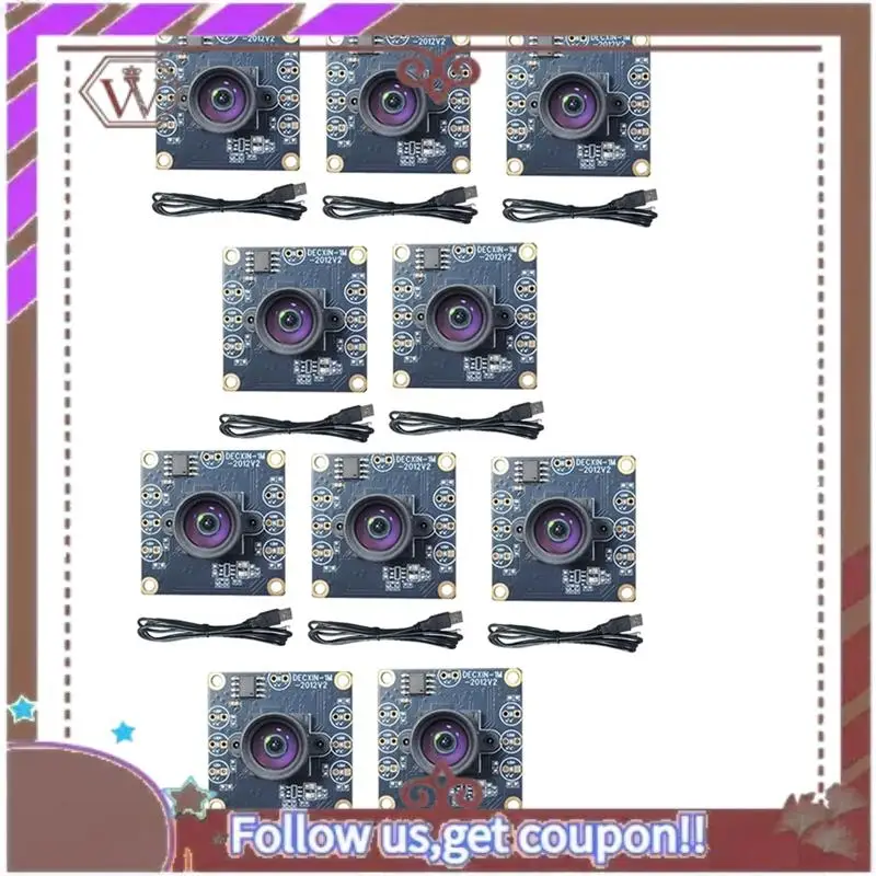 ABBG-10PCS 100도 카메라 모듈 1MP OV9732 1280X720 USB 프리 드라이버 수동 초점 2미터 케이블 포함 WinXP/7/8/10용