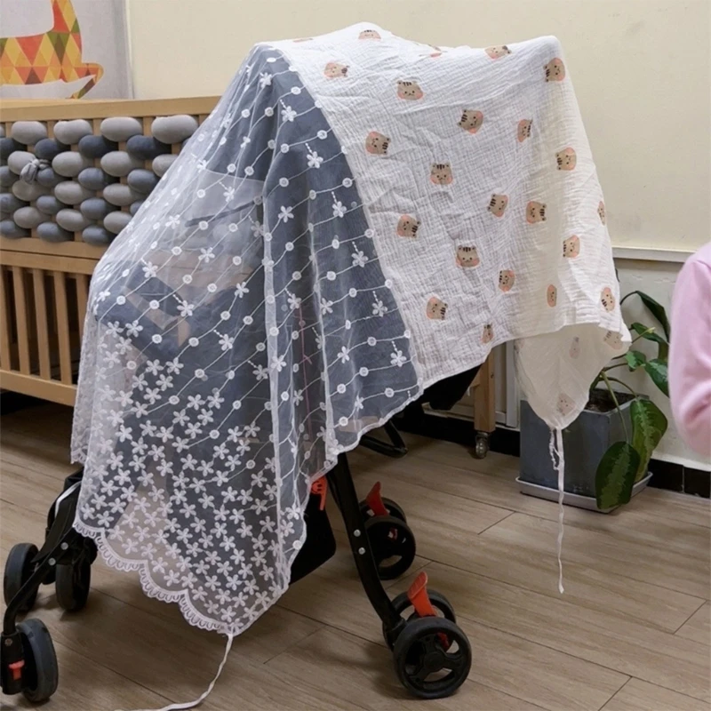 

Protective Insect Net for Stroller Mosquito Net Bassinet Sun-Cover Embroidered Mesh Cover Outdoor Baby Accessories