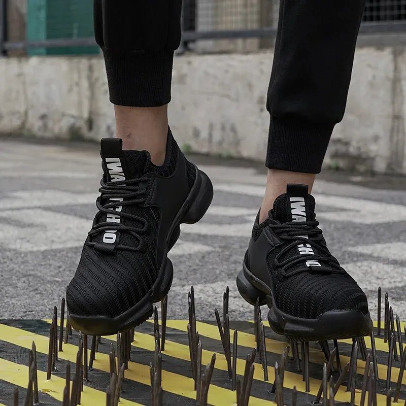 2024 Comfortable Breathable Work Security Boots Lightweight Steel Toe Cap Protective Sneakers Sport Safety Shoes For Men