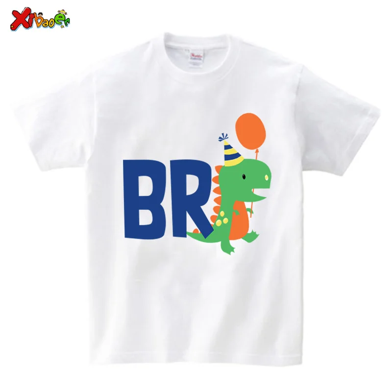 Dinosaur T Shirt Family Gift Birthday Shirt Cartoon Dinosaur Party Custom Name TShirt Girls Children Clothes Daddy Mommy Outfits 4