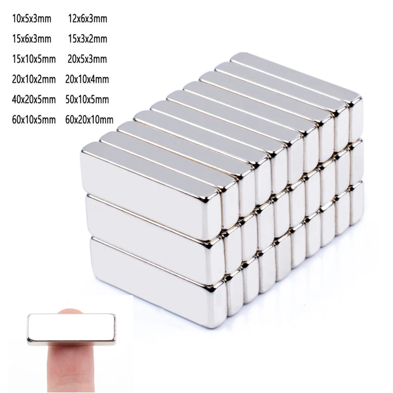 1-100 шт. неодимовый магнит 20x10x4 мм/40x20x5 мм/60x20x0 мм/100x20x10 мм N35 NdFeB Блок сверхмощный