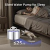 2.2L Pet Water Feeder With Transparent Window Silent Filter With Faucet Stainless Steel Automatic Dog Drinking Fountain 2
