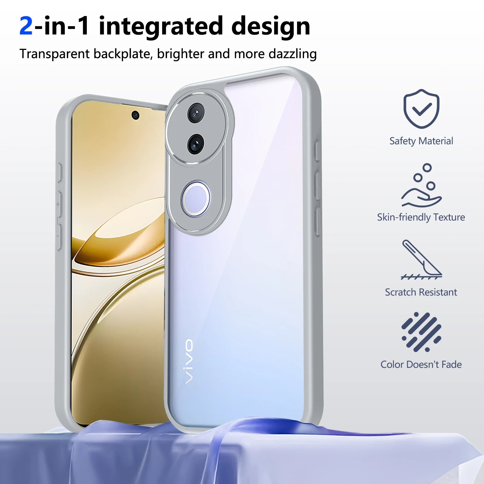 Enhanced Shockproof Silicone Bumper Clear Matte Back Phone Case with Air Cushion Technology