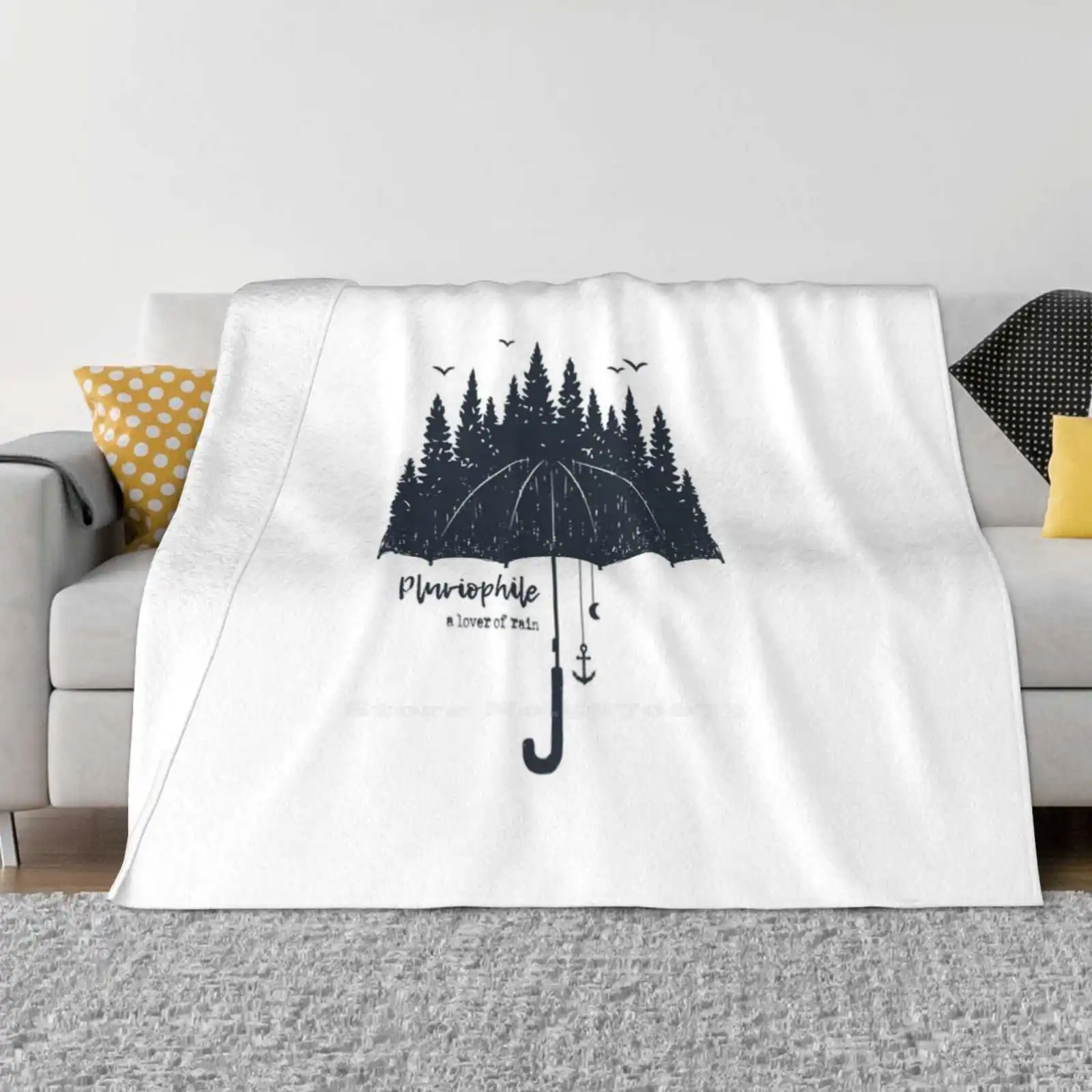 

Дождофил. Зонт, лес, дождь. Умная цитата, Лидер продаж, домашнее фланелевое одеяло, эмблема, дождь, фон