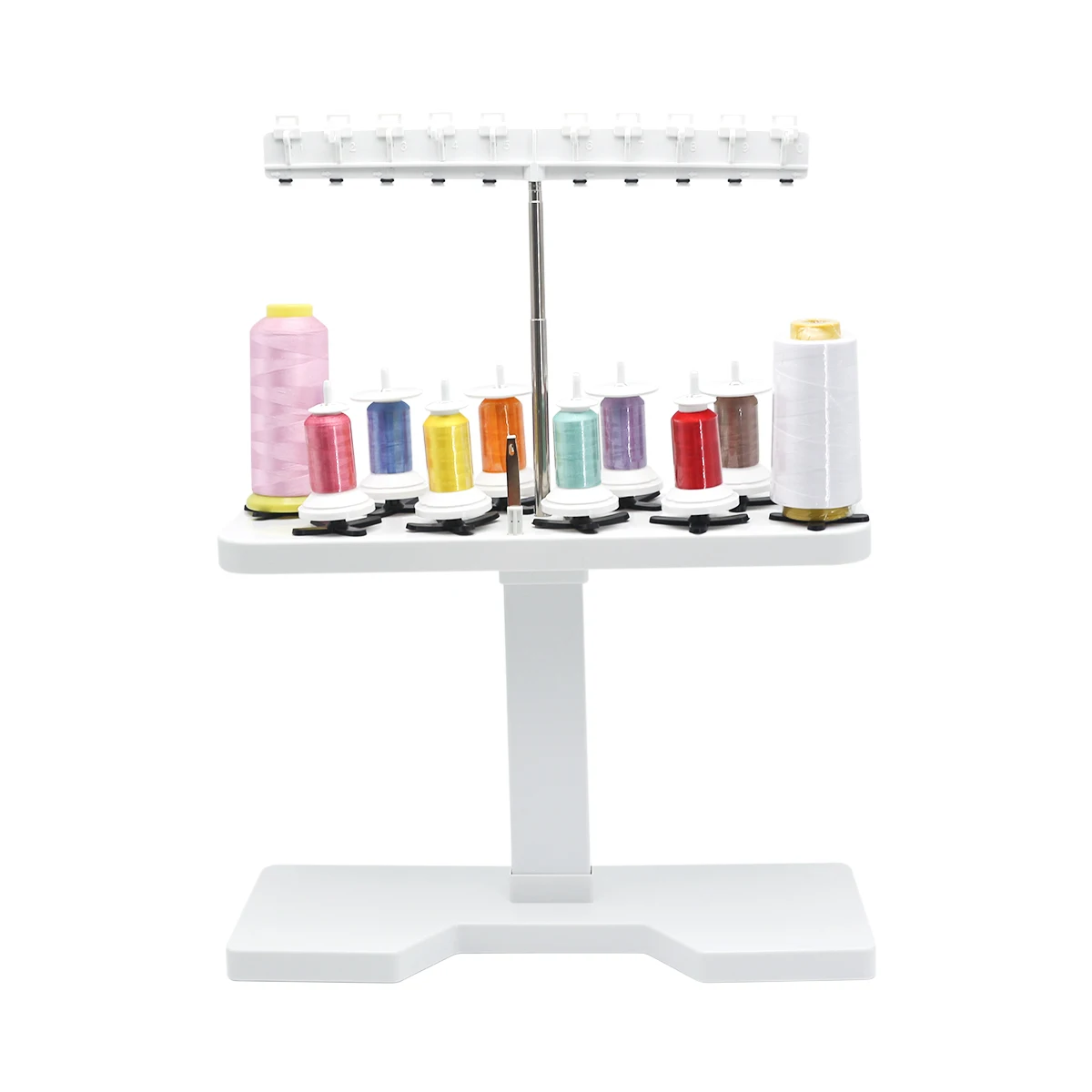 Universal Adjustable Cone Embroidery Thread Spool Holder Stand 10-Spool Sewing Machine Rack