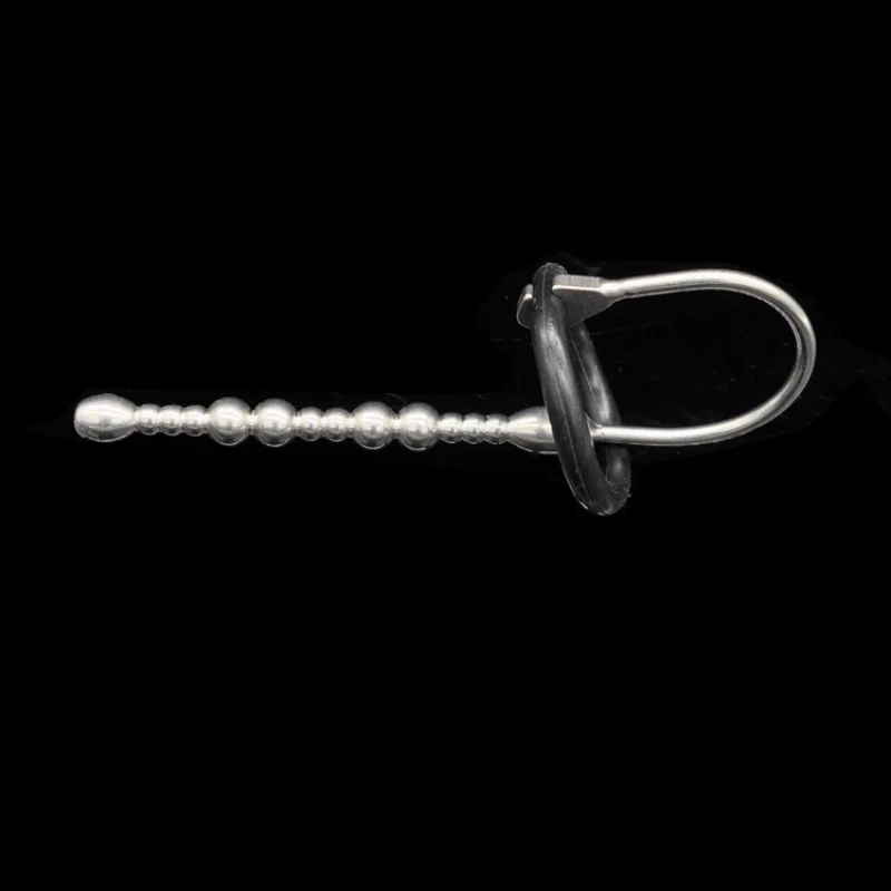 Penis Sex Toys Male Stainless Steel Hollow Urethral Dilator Sounding Penis Plug with Glans Ring Chastity Stretcher