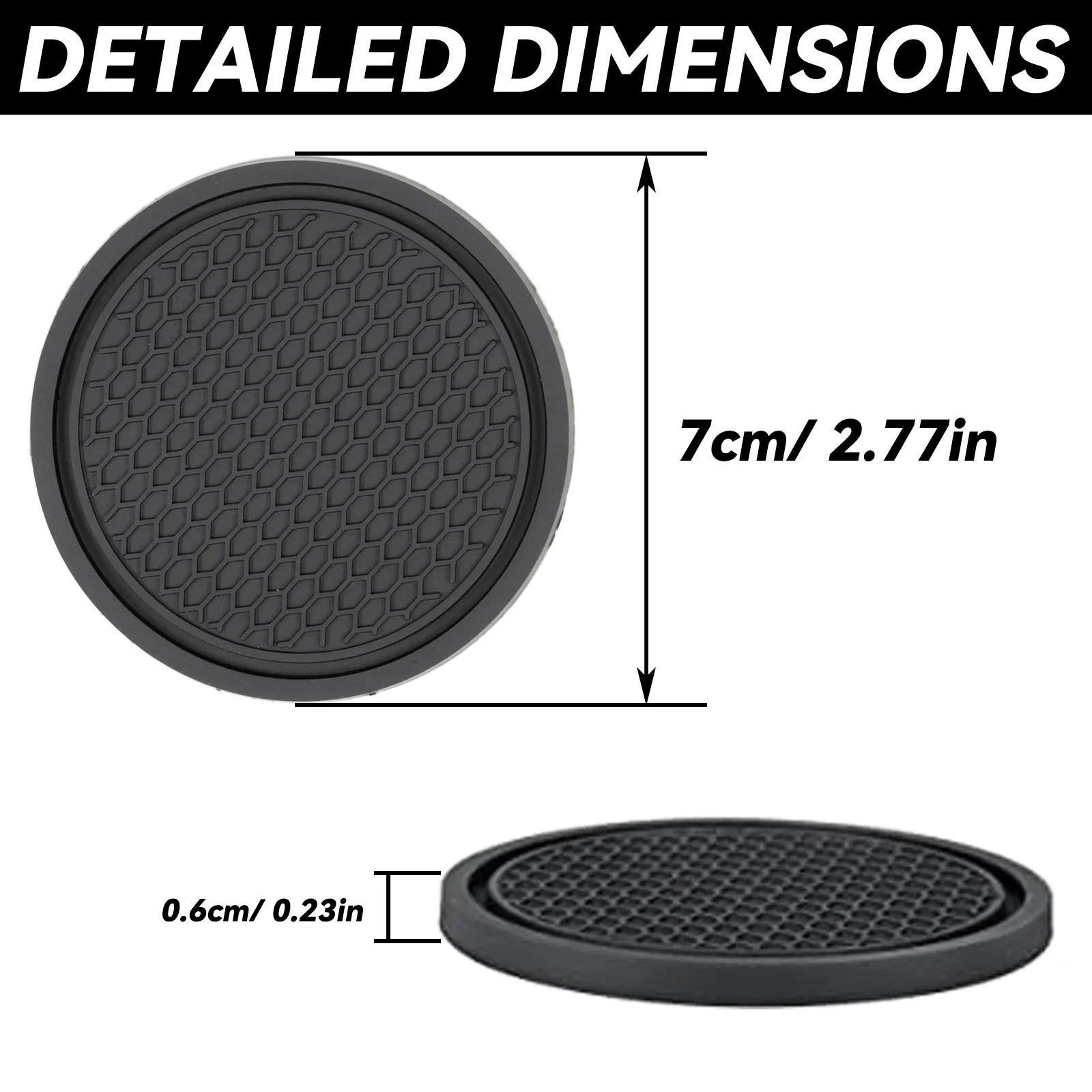 2PCS Universal Car Auto Cup Holder Insert Coaster Anti-slip Pad Mats For VW Honda Volvo Tesla Toyota Audi BMW Accessories cup holder coasters cup holder inserts car coaster pads cup holder insert