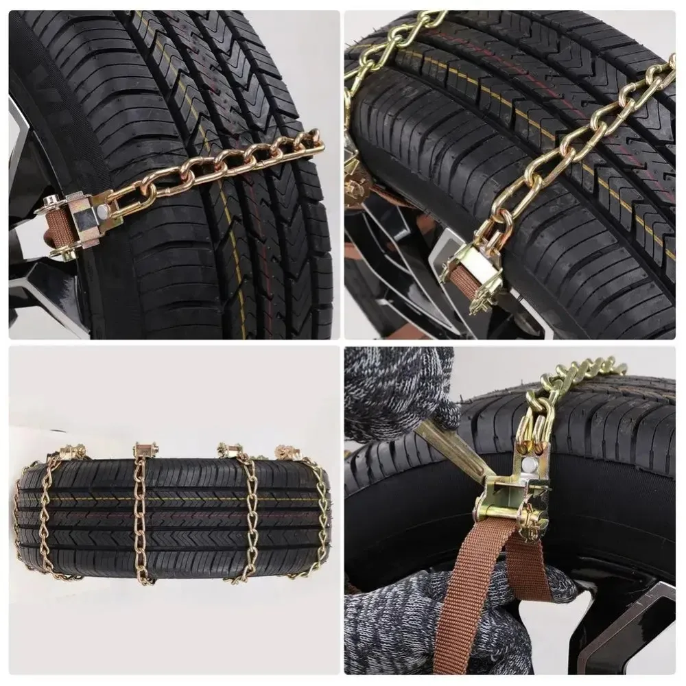 10pcs 8pcs Automatic Tightening Car Tire Snow Chain Winter Manganese Steel Tires Snow Chain for Jeeps Renegade Spikes for Tire