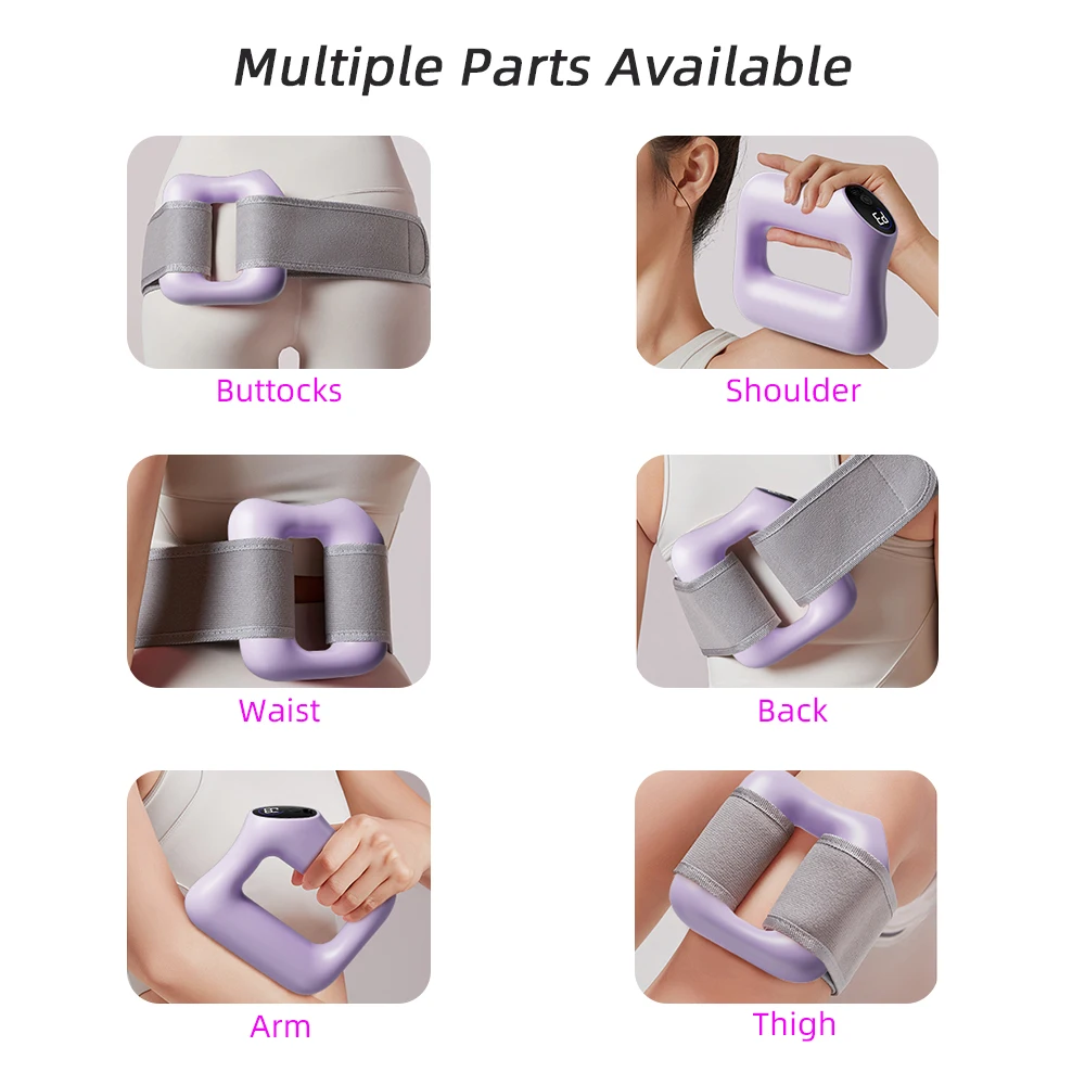Handheld Electric Fascia Ring Rechargeable Mini Massager With Belt Vibration Fat Burning Shoulder Neck Back Muscle Relax