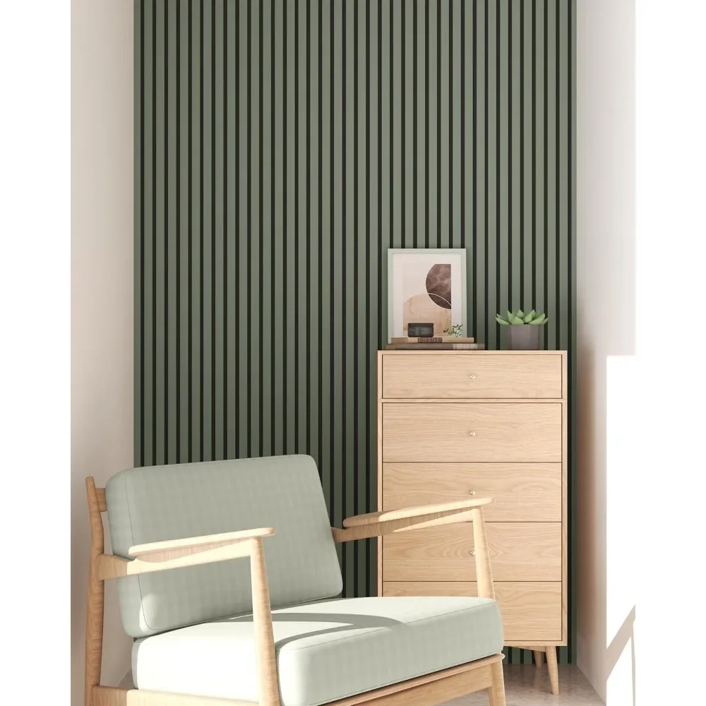 Description Picture 6 of item2 Pack - 94” L x 12.6” W Soundproof Acoustic Wood Wall Panels, 3D Slat Paneling, Decorative Panels for Walls and Ceilings