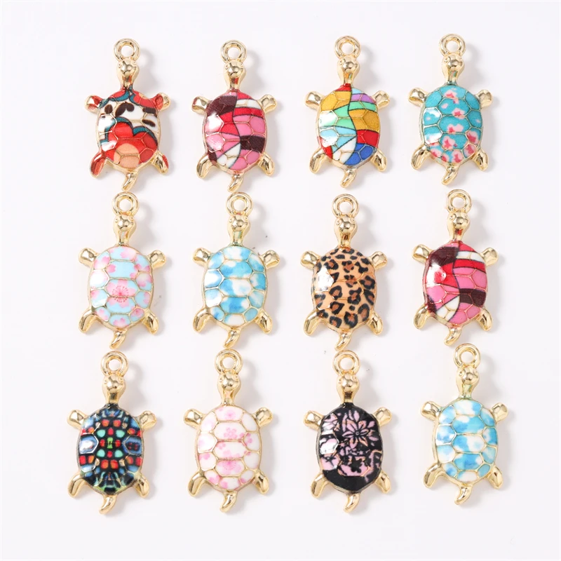 Duarte 20 Teile/los Nette Bunte Emaille Tier Schildkröte Charms Anhänger für Die Herstellung Von DIY Ohrringe Halsketten Armband Schmuck Erkenntnisse