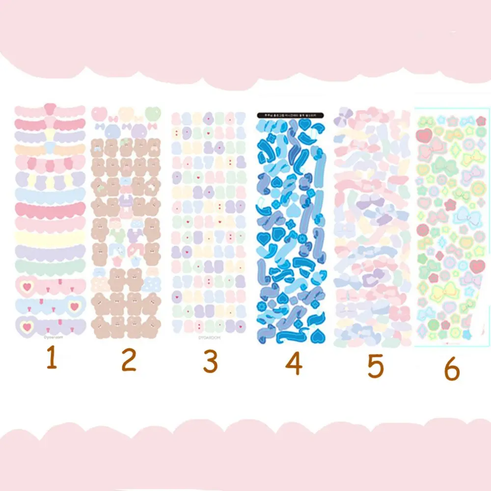 1 Sheet Crafts Korean Journal Phone Diary Self-adhesive Scrapbooking Sticker Decorative Stickers Cardmaking