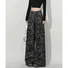 Female Comfortable Baggy Wide Leg Jeans Girls Retro High Waist Cargo Pants Women Fashion Camouflage Denim Trousers