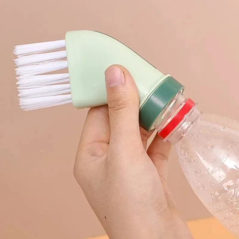 

Multifunctional Cleaning Brush Can Connect Mineral Water Bottle Creative Wet and Dry Cleaning Brush Household Dead Angle Brush