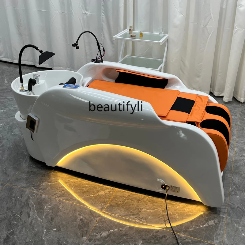 Automatic Intelligent Electric Massage Shampoo Bed Barber Shop Hair Salon Head Treatment Fumigation Electric Bed