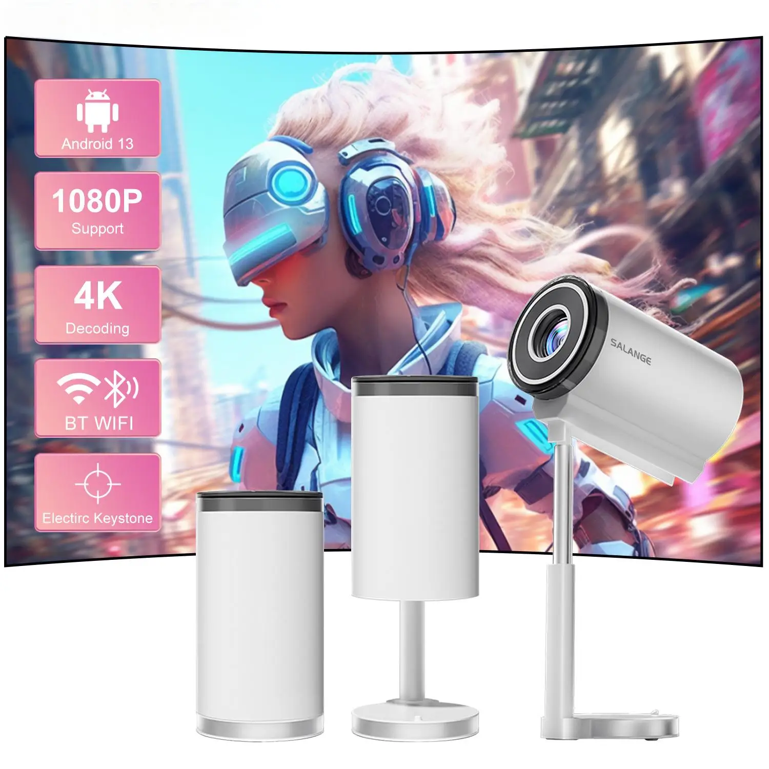 Factory New TS-7 Android 13 Outdoor Video Projector Full HD