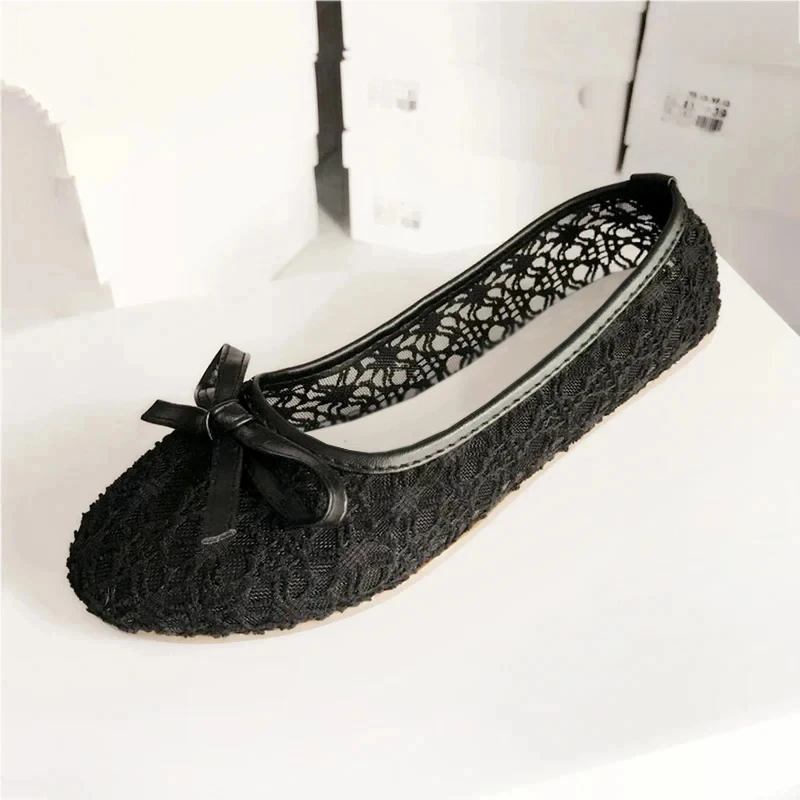 Women Flats Shoes Ballet Flats Fashion Bow-Knot Slip On Cut Outs Flat Summer