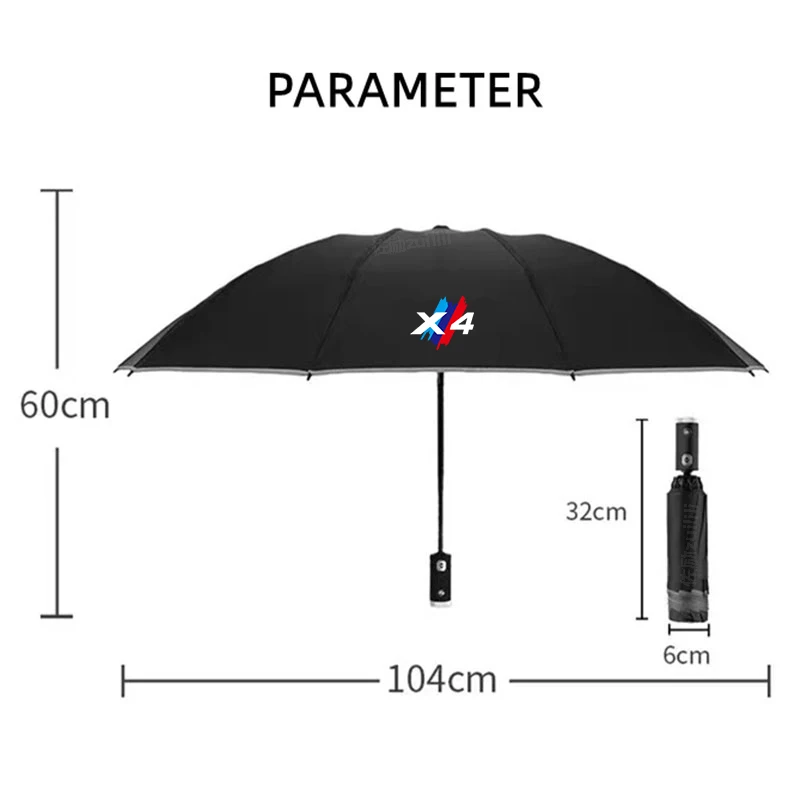 Car Led Light Automatic Folding Windproof Sunshade Umbrella Car Sun Protection Umbrella For BMW X4 F26 G02 2014-