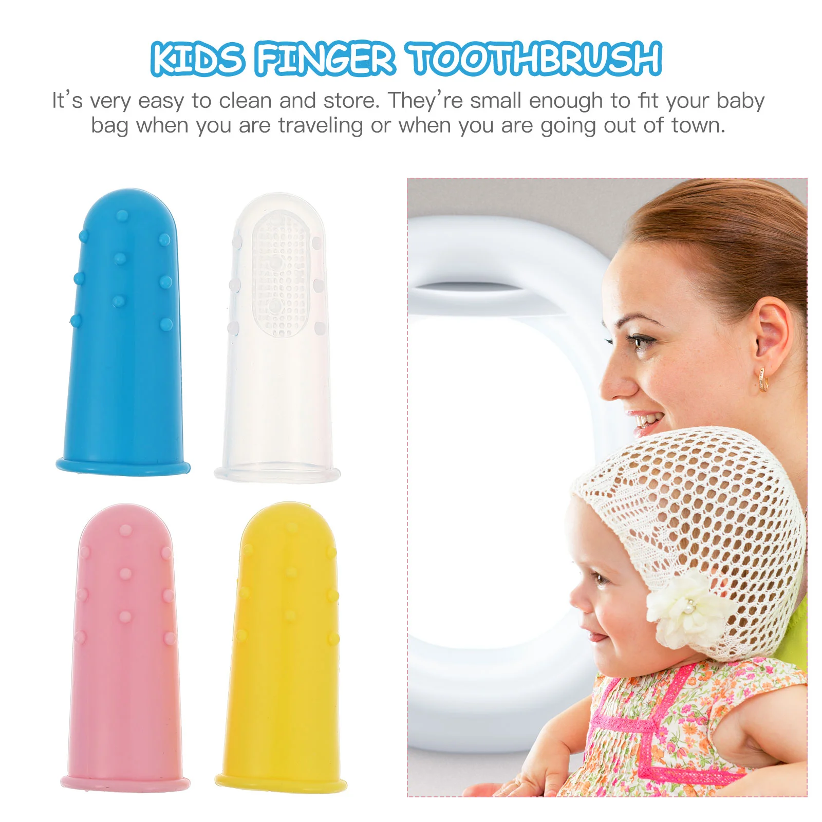 

4pcs Silicone Baby Finger Toothbrush Infant Toddler Teeth Clean Tool Tooth Brush