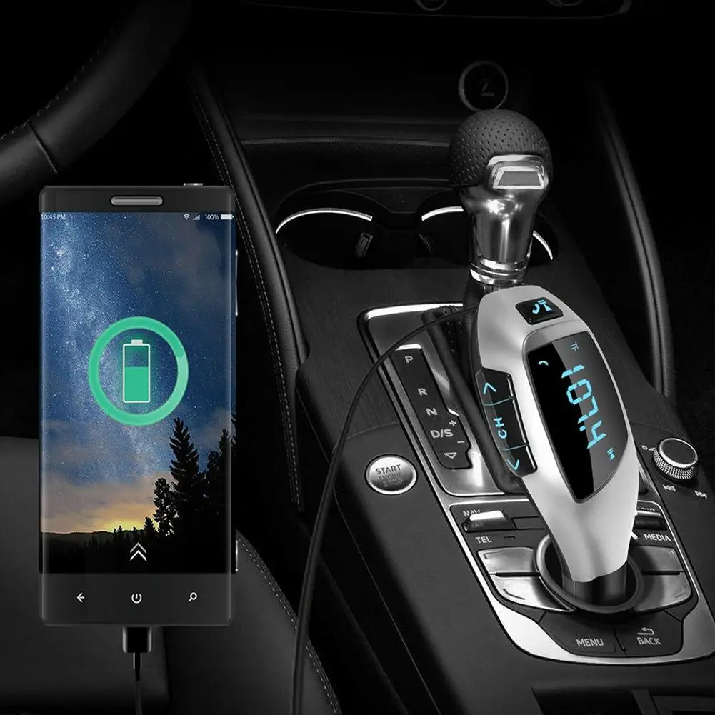 X5 Car Wireless Fm Transmitter fm transmitter Bluetooth-compatible Hands-free Mp3 Player Usb Charging Port Supports U Disk Tf