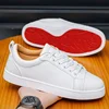 Men's Red Sole Casual Shoes Simple Social Youth Slip-On Fashionable Leather Sneakers Breathable Commuter Business Footwear
