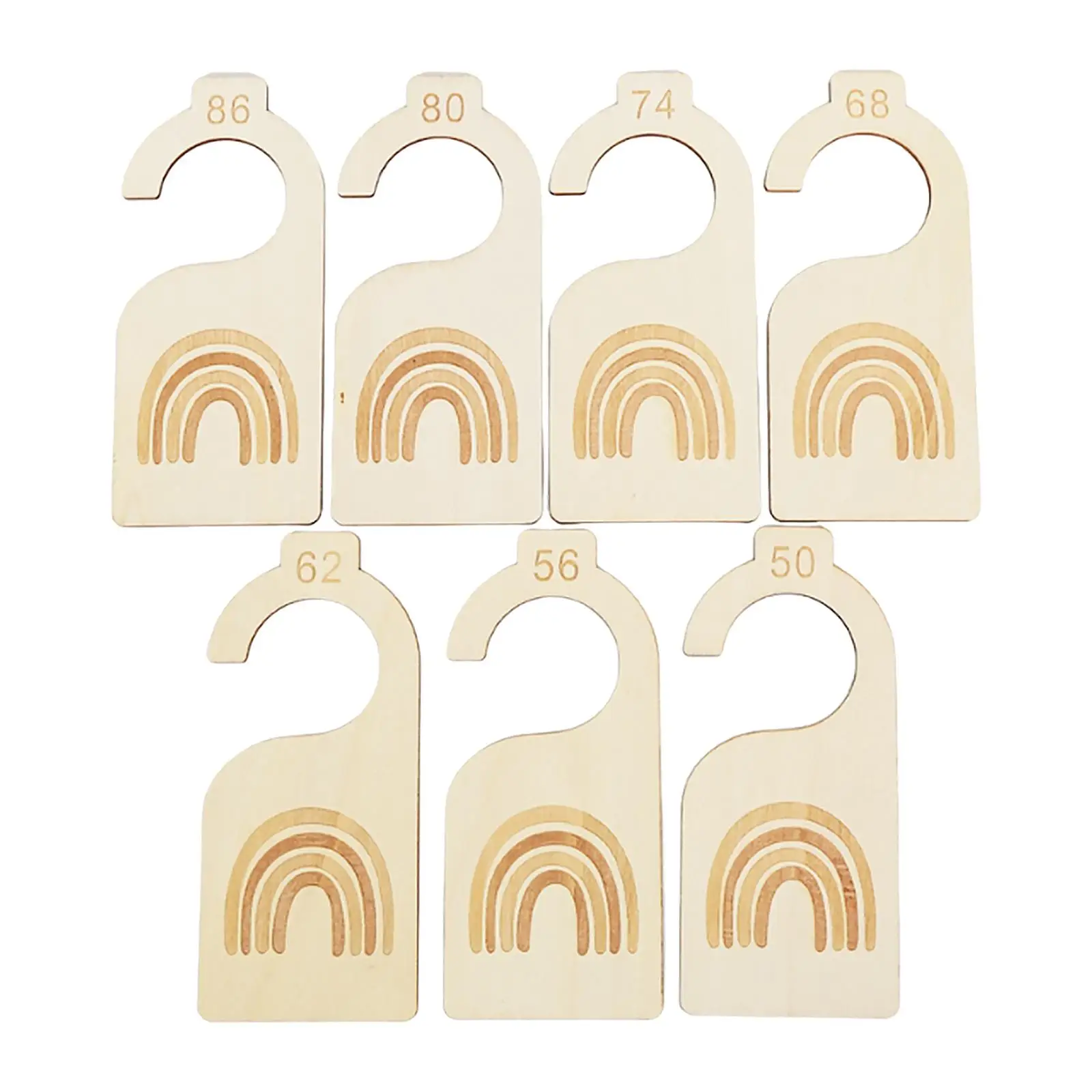 7 Pieces Baby Clothes Size Hanger Organizer Wood Adorable DIY Baby Closet Dividers for Room Daily Use Wardrobe Birthday Closet