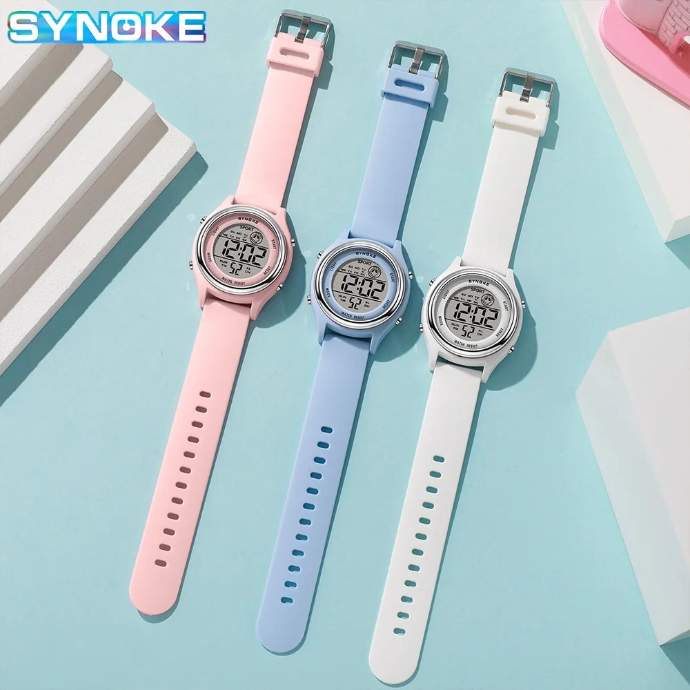 SYNOKE Colorful Children Seven Lights Watches Sport Students Digital Watch For Kids Waterproof Electronic Watch Shock Resist 3