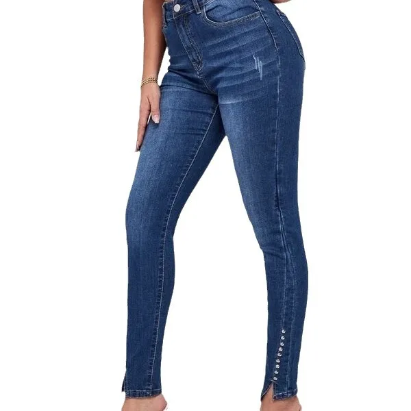 Women's Jeans Spring Autumn Ladies Slim Denim Print Stretch Pencil Pants For Women High Waist Stretch Jeans Pant Women Trousers 5