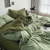 Solstice Home Textile King Twin Bedding Sets Kid Teen Bedlinen Solid Light Green Duvet Cover Bedroom Flat Bed Sheet Pillowcases 3