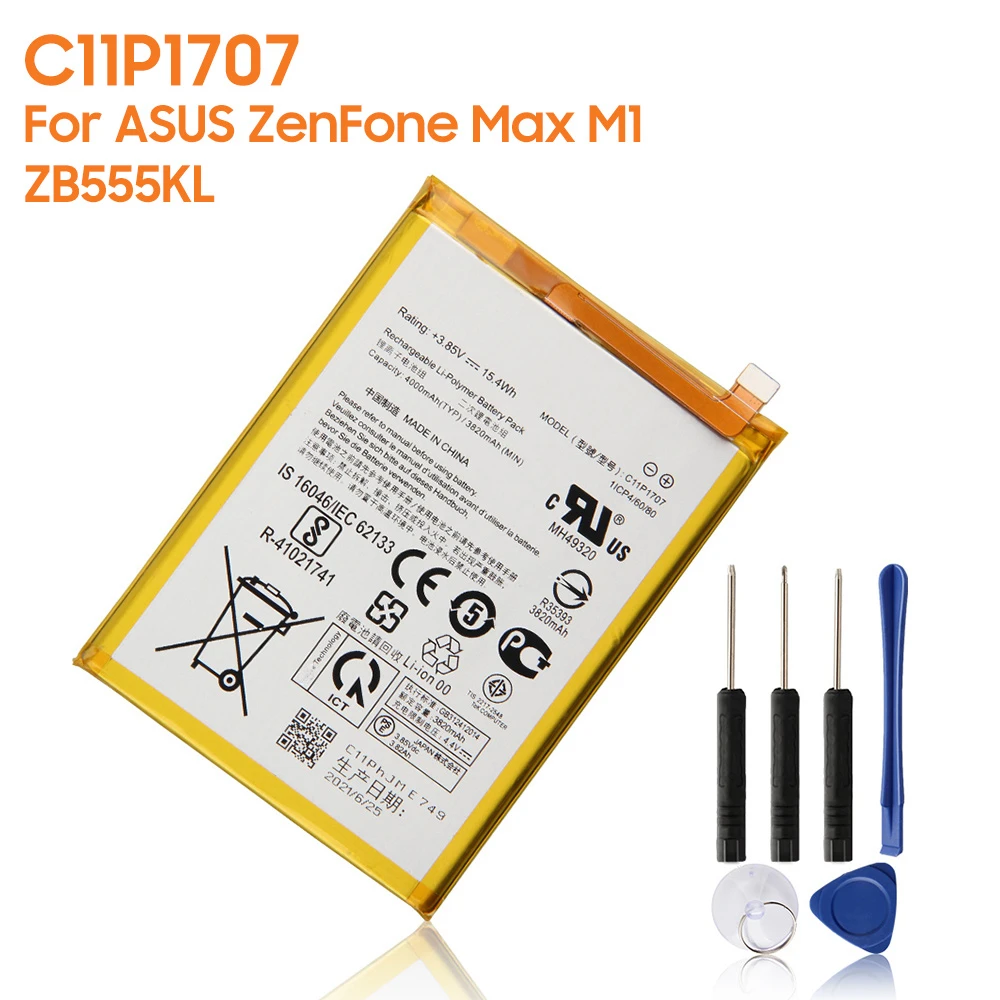 

Replacement Battery C11P1707 For ASUS ZenFone Max M1 5.5" ZB555KL Rechargeable Phone Battery 3820mAh