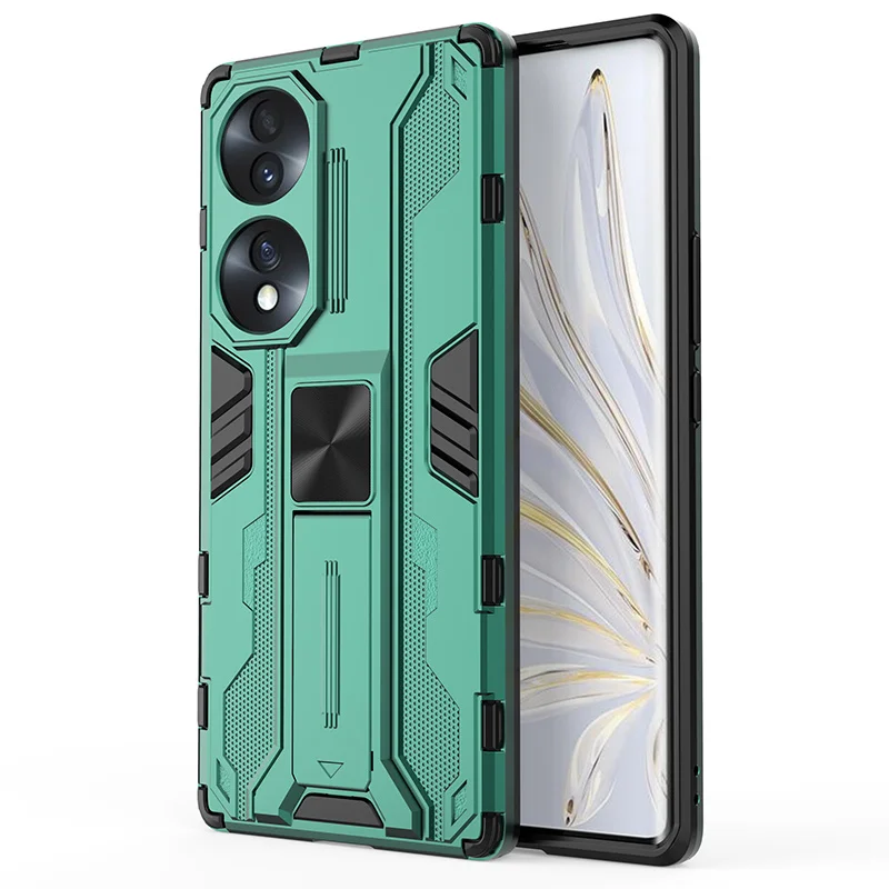 Enhanced Armor Shockproof Case with Magnetic Stand Holder - Hard PC Back Cover