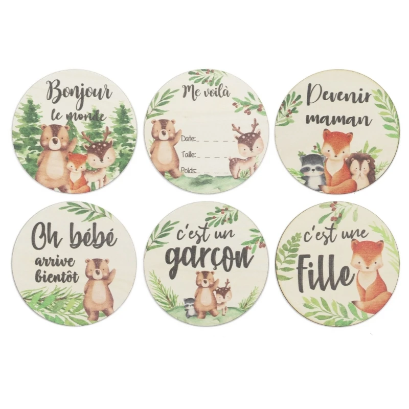 

Baby Milestone Cards Infant Monthly/Hello-world Cards in English/French/Spanish Photo Prop Discs Gift Set for Baby Dropship
