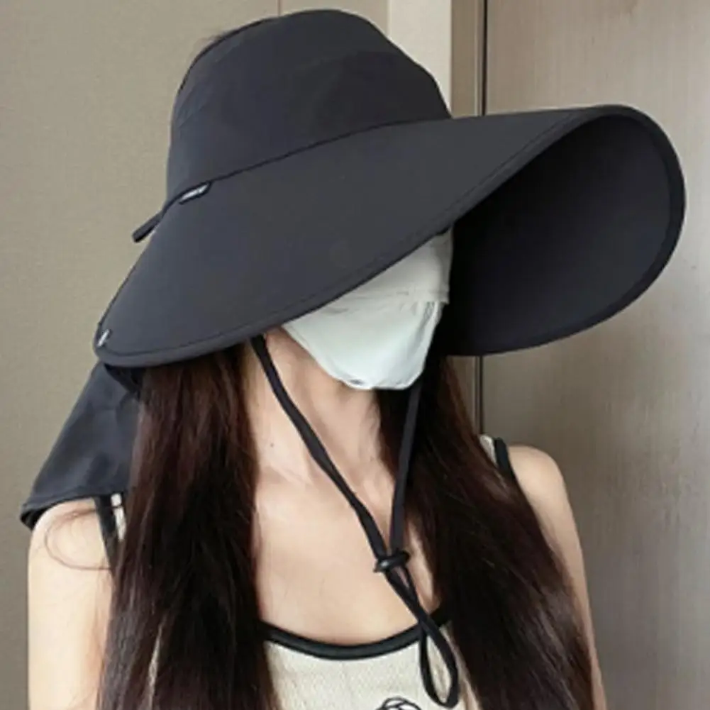 Wide Brim Sun Hat With Neck Flap For Men Women Adjustable Outdoor Sun Safari Cap Hiking Fishing Hat Beach Top