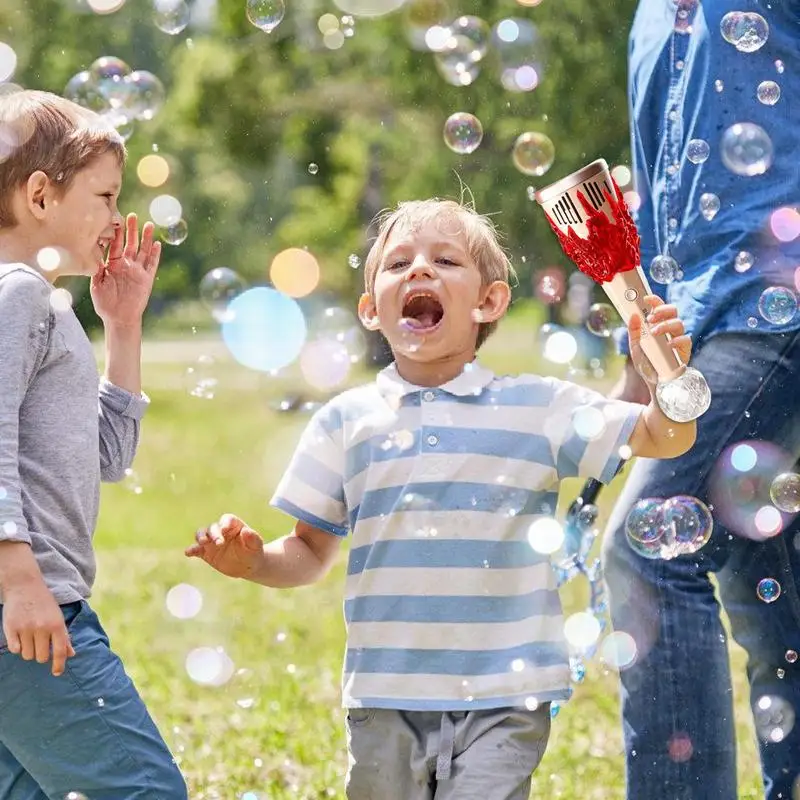 thumbnail image 2 of Babuloo Castle Bubble Machine, Automatic Bubble Maker Toys For Kids 10000 Bubbles Per Minute With 2 Lights/10 Holes/Solution, Light Up Bubble Machine 2 of 14