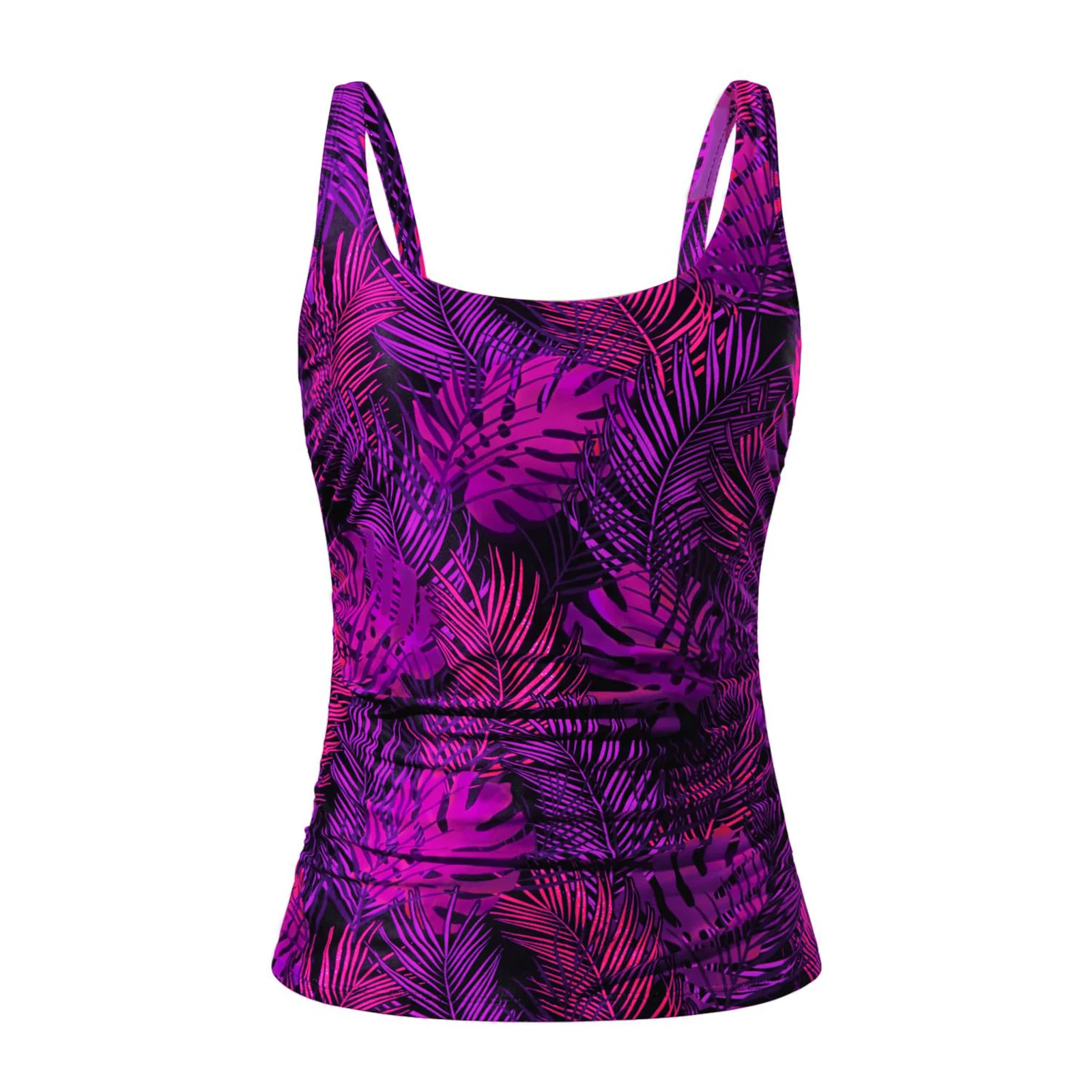 Leaf Print Tankini Swimsuits Tank Top Swimming Suit Top Women Striped Leopard Female Beachwear Swimwear women swimsuit