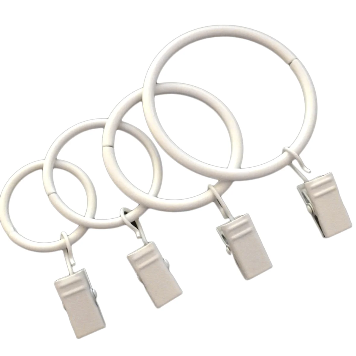 10 Curtain Rings with Clips Stable Drapery Rings Easy to Use Curtain Hooks for Shower Window Door