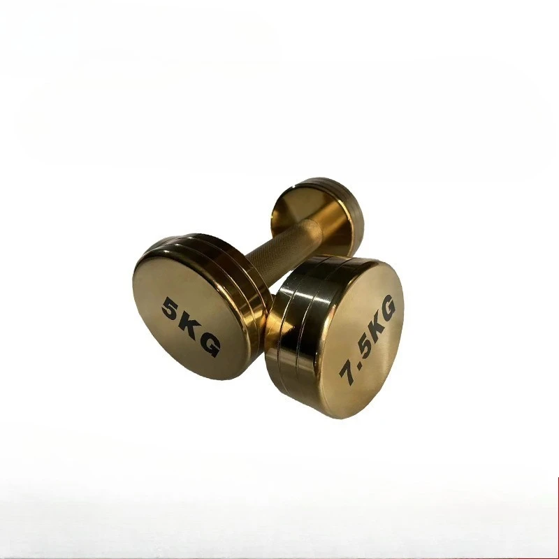 New Hot Gold Electroplated Dumbbells High-end Dumbbells Commercial Gym Steel