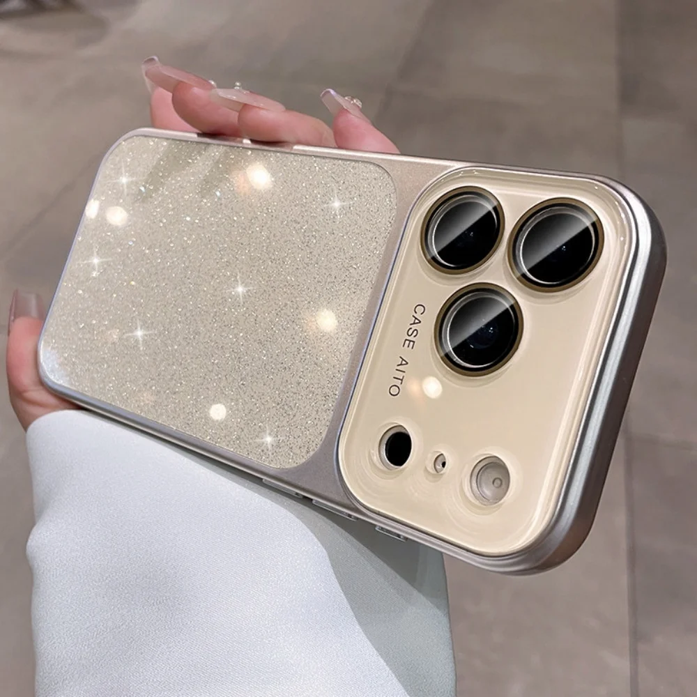Luxury Bling Star Sequins Glitter Phone Case with Powder Sparkle Camera Film Cover