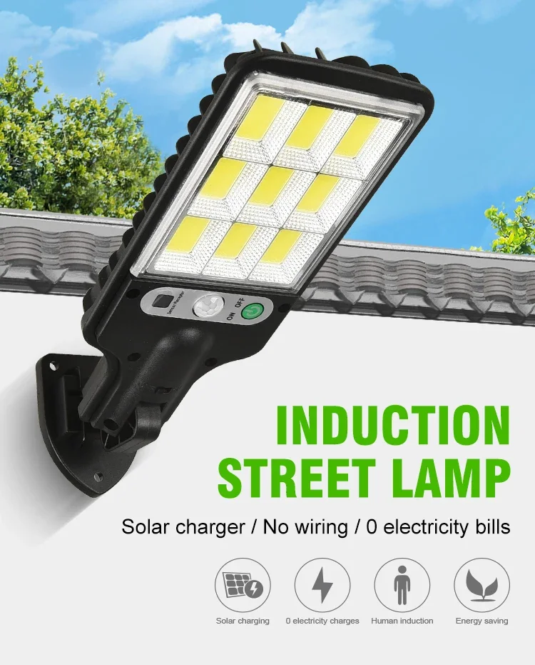 Description Picture 2 of itemLED Solar Outdoor Remote Control LED Courtyard Wall Lamp 3 Modes Human Body Induction Garden Terrace Garage Door Street Lighting