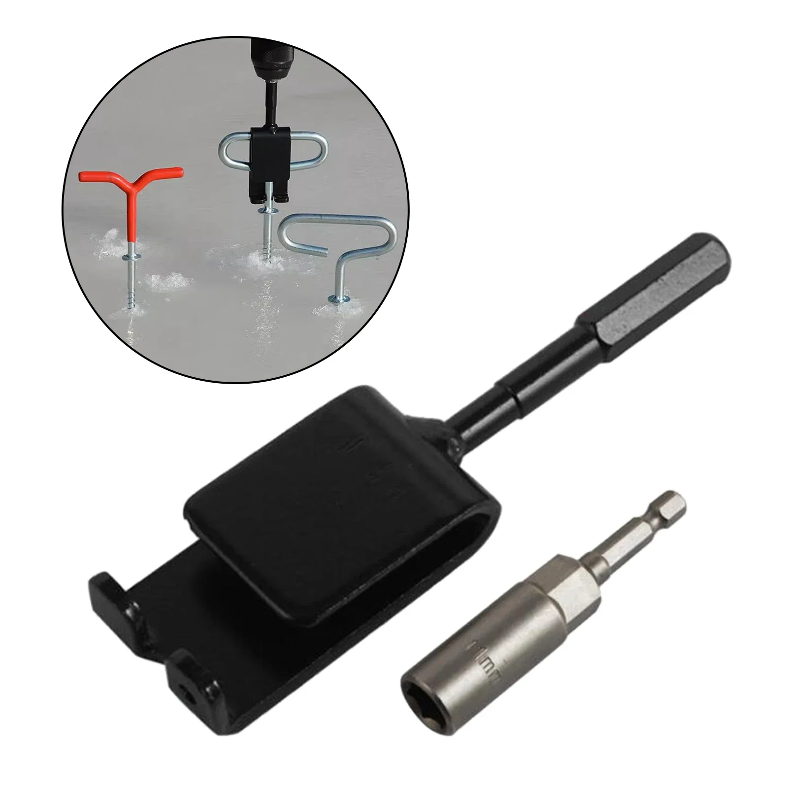 New Ice Anchor Drill Adapter Sleeve Setting Ice Fishing Shelter Tent Placing Anchors Outdoor Fixation of Nail Bracket ice anchor drill adapter